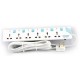 Power Strip(Extention Socket) / Terminator 6 way universal power extention TPB 4UA 3M